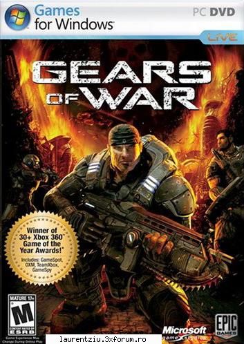 gears of war 
gears of war is the first game developed by epic games for microsoft gears of war