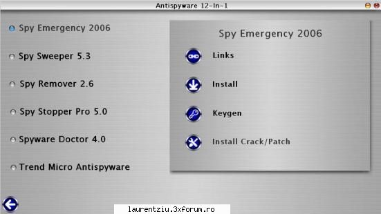 12- spyware remover 3.0avg 2omniquad antispy 4.2spy cleaner gold 9.5spy emergency 2006spy sweeper