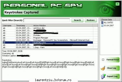 personal spy v1.8 personal spy the most powerful stealth keylogger software. personal spy runs