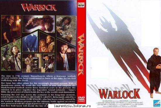 warlock (1989) dvdrip plot: boston 1691, warlock sentenced death, but escapes magically into the SEFU'